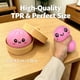 thumbnail image 3 of Pelota Antiestrés Squishy Tipo Dumpling Morada Juguete Fidget, 3 of 7