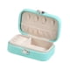 thumbnail image 3 of Organizador de joyas de viaje, almacenamiento de cuero PU, caja de almacenamiento de joyas portátil, caja de joyería pequeña para anillos, pendientes, Verde, 3 of 5