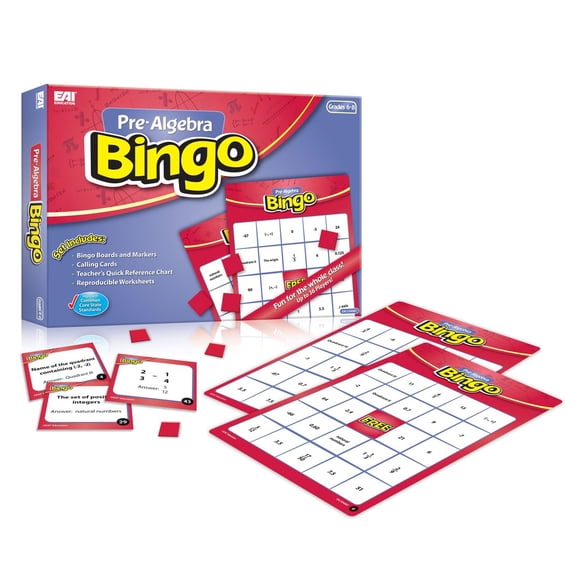 Juego educativo EAI Education Bingo de preálgebra para 6.º a 8.º grado