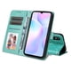 thumbnail image 5 of Funda tipo cartera FOXDOCK para Xiaomi Redmi 9A , diseño girasol en relieve, cuero PU, cierre magnético, soporte y tarjetero, 5 of 5