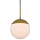 thumbnail image 1 of Lámpara Colgante Elegant Lighting Eclipse en Latón Blanco Esmerilado, 1 of 9
