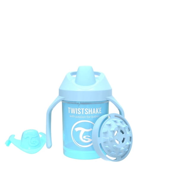 Vaso y Botella antiderrame de Melamina con Asas Azul, 1 Un