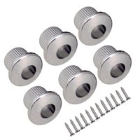 Magideal - 6 Unidades De Bujes De Conversión De Afinadores De Guitarra De Plástico, Orificio Abierto De 10Mm Para Afinadores De Guitarra Semicerrados , Plata Plata 3