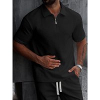 Likeshop - Polera Hombre Manga Corta Textura Suave Cierre Tendencia 0273