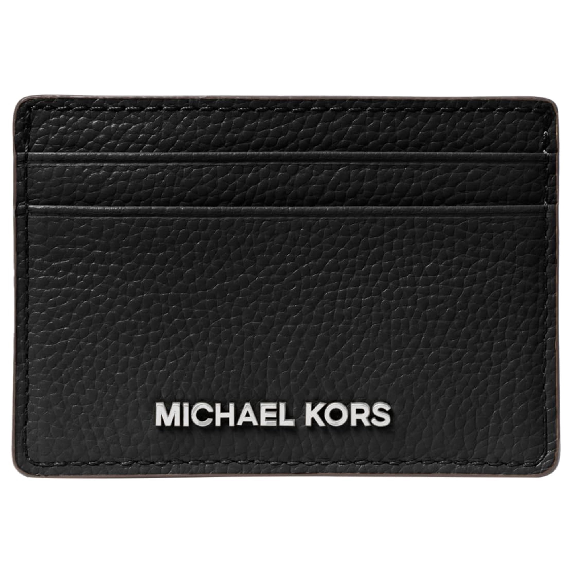 Tarjetero Michael Kors Jet Set Negro Con Detalles Plateados