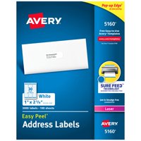 Etiquetas De Dirección Avery Easy Peel Sure Feed 3000, Blancas, 1 X 2,6 Cm