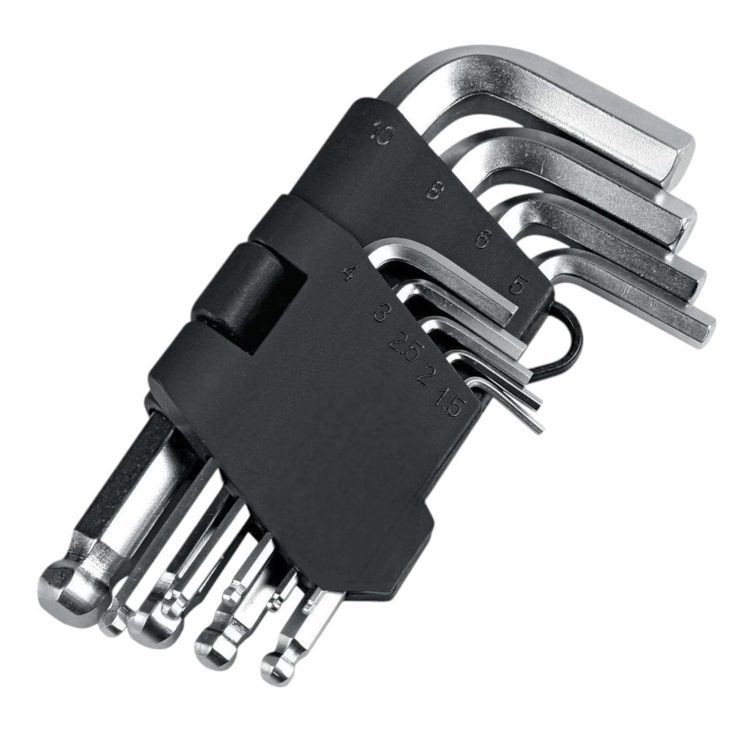 Gen - Set Herramienta Llaves Allen Hexagonal Punta Redonda 9Pcs Multicolor