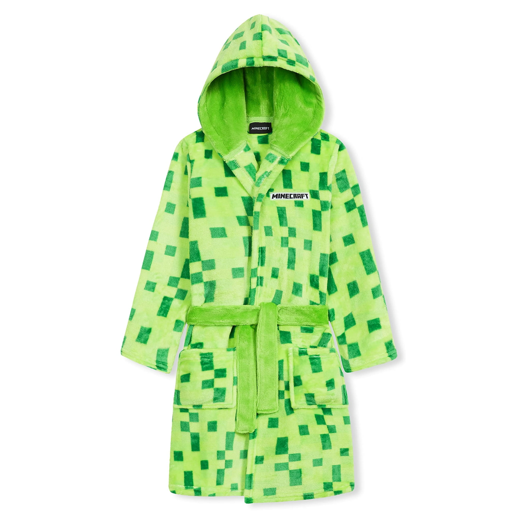 Bata De Lana Esponjosa De Minecraft Para Niños De 11 A 12 Años, Color Verde