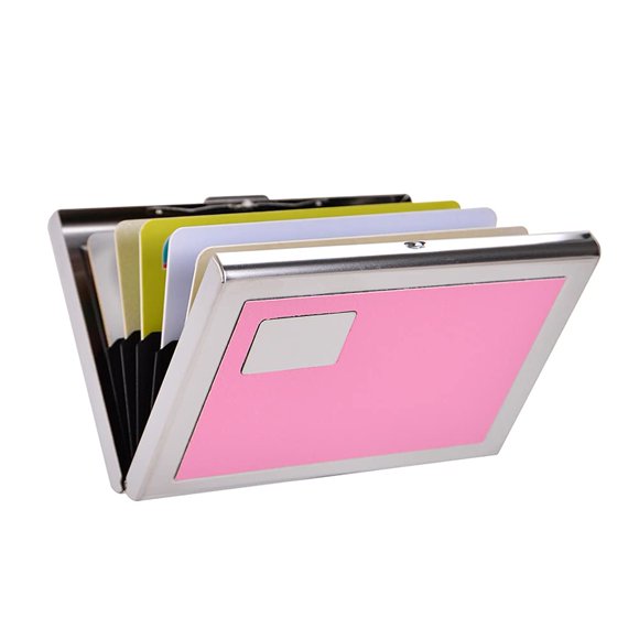 Billetera EASTNIGHTS RFID Rosa de Acero Inoxidable de 6 Ranuras