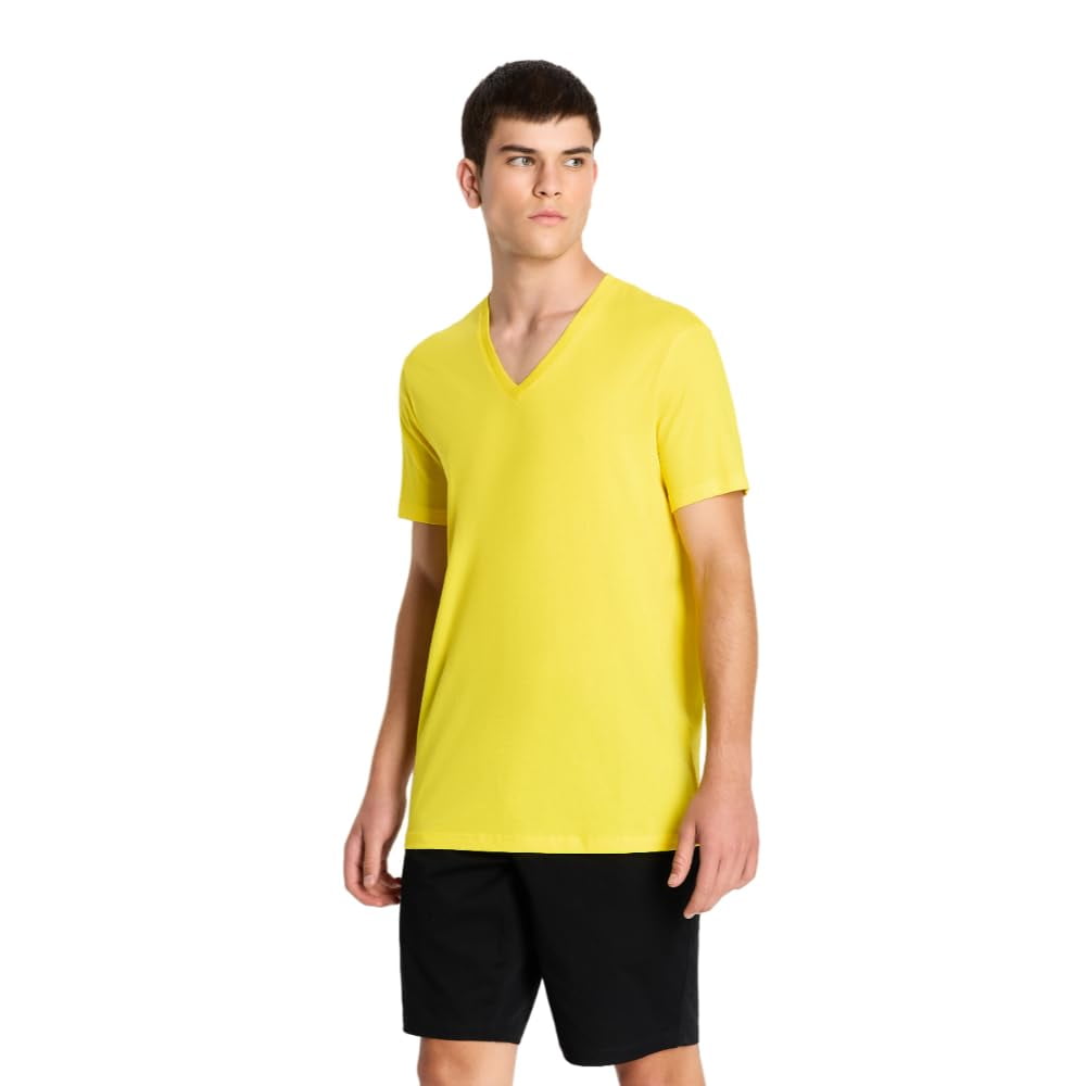 A｜x Armani Exchange - Camiseta Armani Exchange Basic Pima Con Cuello En V Para Hombre Cyber Yellow