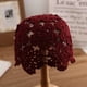 thumbnail image 1 of suxuMhao Sombrero, 2 Piezas Sombrero Tejido Rojo Oscuro, Sombrero de Crochet Tejido a Mano, Sombrero Holgado Diseño Calado de Crochet, Talla M, Circunferencia Del Ala Del Sombrero 22-22.8in, Cómodo, 1 of 2