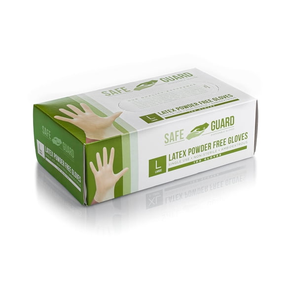 Guantes De Protección De Látex Sin Polvo Talla Grande 100 Unidades