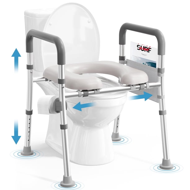 Elevador de asiento de inodoro Soundfuse para personas mayores con asas, 400 libras