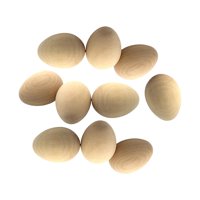 Magideal - 10X Huevos En Blanco De Madera Lisa, Huevo De Pascua De Madera Diy Con Graffiti Manual Para Manualidades Navideñas De Pascua, Rellenos De Cestas, Ador