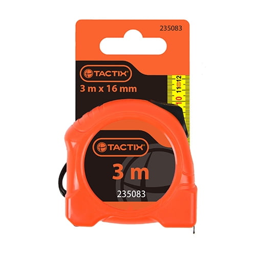 Tactix - Huincha De Medir Naranja 3 Metros X 16 Mm Lherm