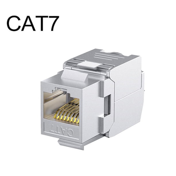 Shielded Cat7 Cat6a Keystone Jack RJ45 Tool-Less Type Zinc Alloy Module Adapter Coupler
