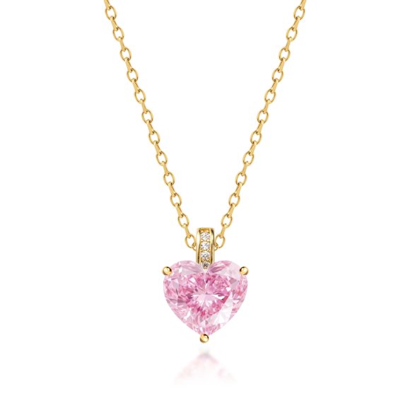 Collar MIDDLUX 41 cm Corazón Rosa de Cuarzo Rosa