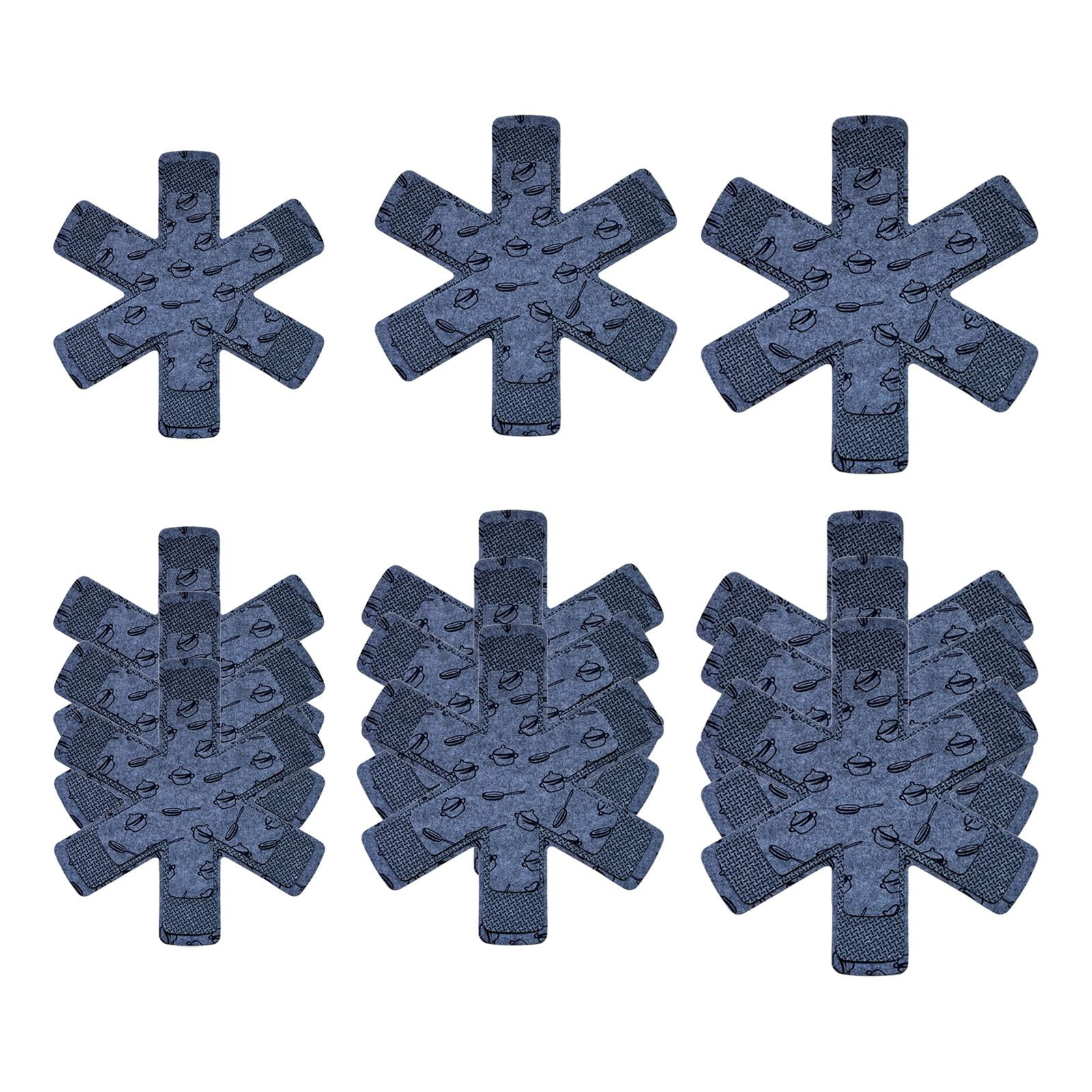 Magideal - 12 Protectores De Sartenes Antiarañazos, Utensilios De Cocina, Almohadillas Separadoras De Sartenes Antideslizantes Para Sartenes, Platos De Cerámica, , Gris Un Gris