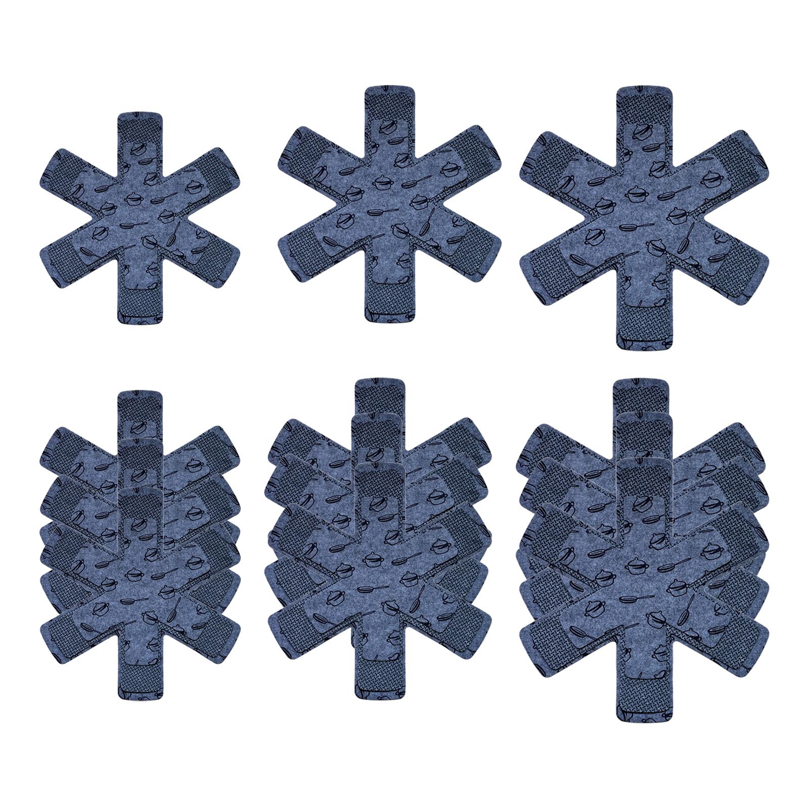 Magideal - 12 Protectores De Sartenes Antiarañazos, Utensilios De Cocina, Almohadillas Separadoras De Sartenes Antideslizantes Para Sartenes, Platos De Cerámica, , Gris Un Gris