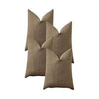Genérico - Juego De 4 Fundas De Cojin Jacquard Cuadrille 45X45 Cm Café