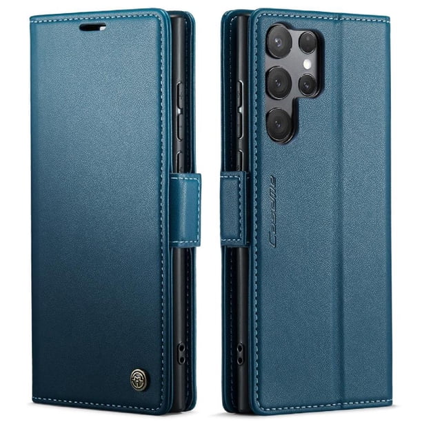 CaseMe tipo cartera Samsung Galaxy S25 Ultra con cierre magnético, RFID, tarjetero, soporte, carga inalámbrica