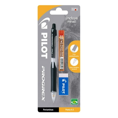 Portaminas Progrex 0.5 Negro+Mina Blister Pilot