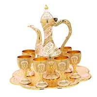Bothyi - Juego De Cafetera Turca Vintage, Modelo Mediano, Juegos De Té, Vasos, Regalo De Boda, Blanco Áureo