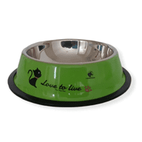Genérico - Plato Tazón Comida Agua Acero Inox Mascota Perro Verde