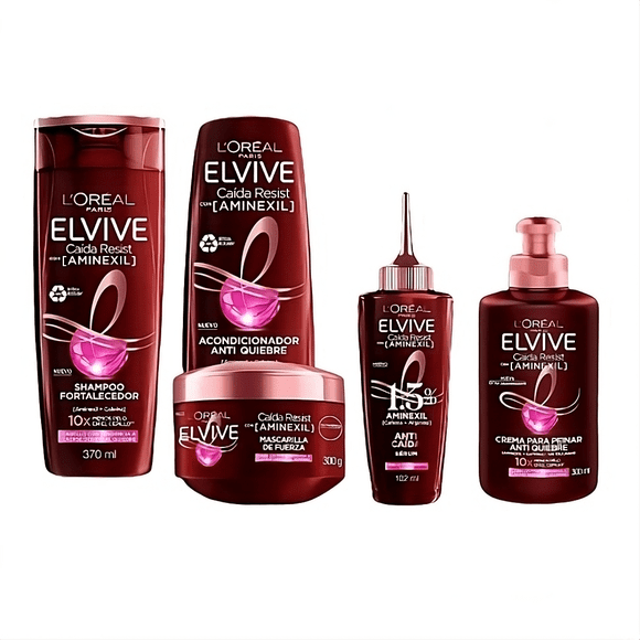 Pack Rutina Anticaída Elvive Caída Resist Aminexil 5 Pasos