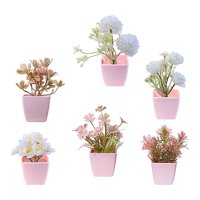 Magideal - 6 Piezas De Flores Artificiales En Maceta Flores De Imitación Plantas En Vaso Decoración Floral Para Un Ambiente Romántico Adecuado Para Dormitorio E Estilo A