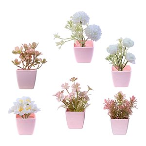 Magideal - 6 Piezas De Flores Artificiales En Maceta Flores De Imitación Plantas En Vaso Decoración Floral Para Un Ambiente Romántico Adecuado Para Dormitorio E Estilo A