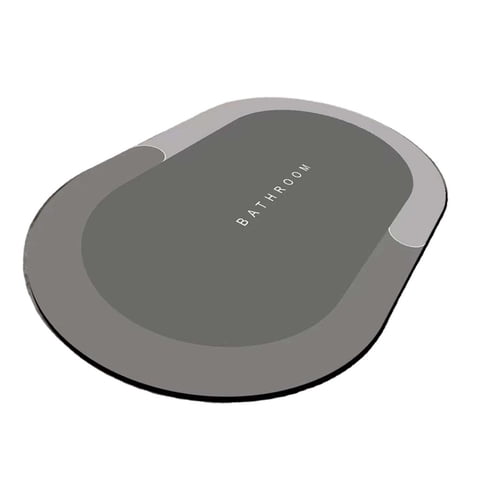 Bothyi - Alfombrilla De Baño Absorbente Balcón Alfombra Piso Alfombrillas De Ducha Oval Gris L