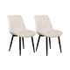 thumbnail image 1 of Pack 2 Sillas Para Comedor Tapizado Felpa Con Diseño Cuadro Base Negra - Beige, 1 of 3