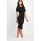 thumbnail image 2 of Vestido Midi Ajustado De Canalé Negro, 2 of 6