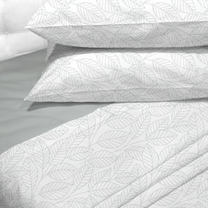 Sabanas Andes 180 Hilos Estampada Hojas Gris 2 Plazas