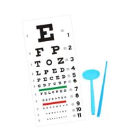 Bothyi - Tabla Optométrica De 56 X 26 Cm Con Oclusor Y Puntero Para El Hogar, La Oficina Y La Escuela.