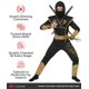 thumbnail image 5 of Traje de Ninja Dorado para Niños (talla M) - Set Completo Morph, 5 of 7