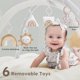 thumbnail image 3 of Baby Play Gym Mallify 5 en 1, grueso y de felpa con 6 juguetes, color blanco, 3 of 6