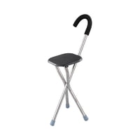 Magideal - Bastón Plegable Con Asiento De 260 Kg De Capacidad, Antideslizante, 3 Patas, Silla Con Muletas Portátil Y Plegable. Cuadrado Negro