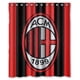thumbnail image 1 of Cortina de ducha con el logotipo de AC Milan Rosoneri, juego de cortinas de baño con ganchos, tamaño 66 x 72 pulgadas, 1 of 3