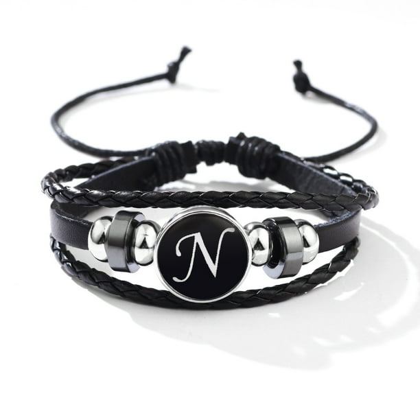 Stackable PU Leather Chain Bracelet - 26 English Letter Pattern - Perfect Birthday Gift for Personality Lovers!