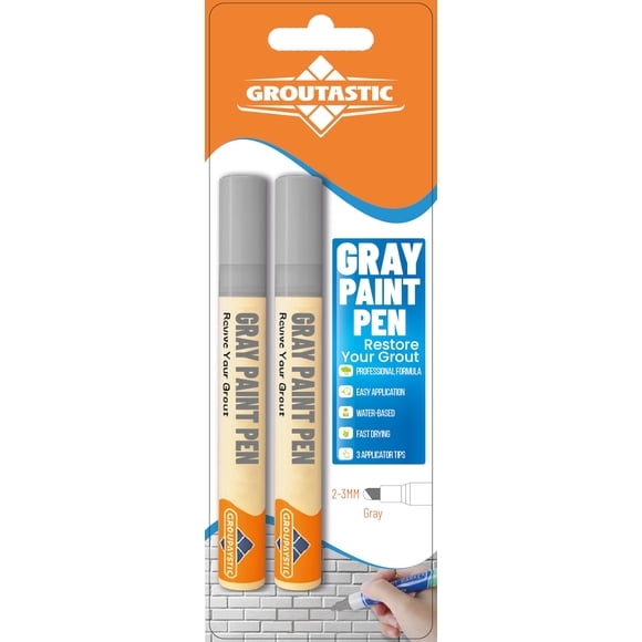 Groutastic Marcador para juntas 2 unidades gris, retoque impermeable