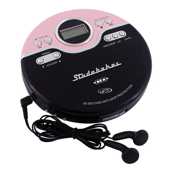 Reproductor De Cd mp3 Sb3703pbb Con Radio Fm Rosa Y Negro