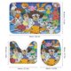 thumbnail image 3 of Monstruo digital-theme 4-Piece Shower Curtain Set with Rugs, Waterproof Bathroom Decor Set Includes Bath Mat, U-Shaped Rug, Toilet Lid Cover and Curtain with Hooks, 3 of 6
