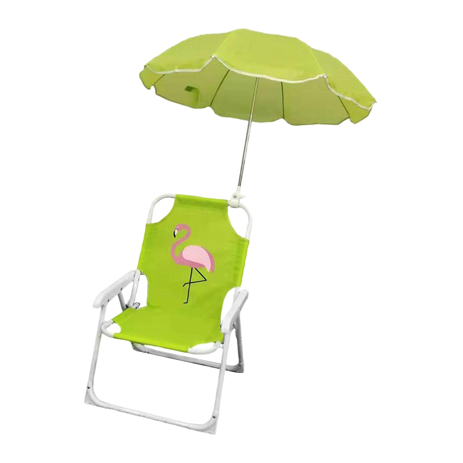 Ioensy - Silla De Camping Para Niños Con Sombrilla, Práctica Y Portátil Para Viajes Al Aire Libre En El Jardín, Flamenco