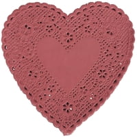 School Smart - Tapete De Papel Artesanal Troquelado Con Encaje En Forma De Corazón, Escolar, 15 Cm, Rojo, Paquete D