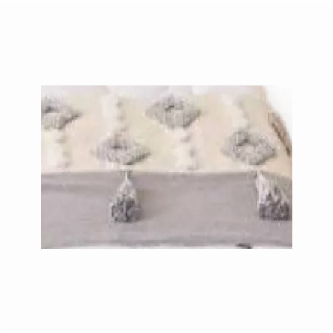 Genérico - Piecera Pie De Cama Boho Bordada Cama King Y 2 Plazas Diseño 3 Color Blanco