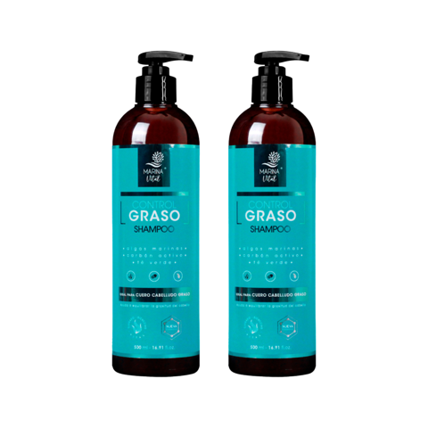2 Shampoo Control Graso 500 Ml C/U Pack Marina Vital