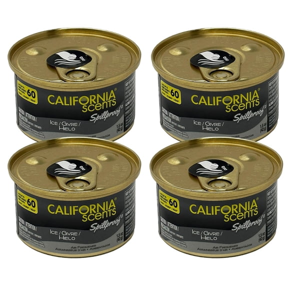 Ambientador California Scents, paquete de 4 (hielo), lata a prueba de derrames