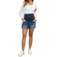 thumbnail image 2 of INSPIRE CHIC Pantalones Cortos de Maternidad para Mujeres Sobre el Vientre Alta Elasticidad 2026 Verano Casual con Bolsillos Jeans Shorts de Embarazo Azul Medio, 2 of 6